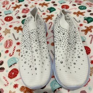 Brand New White Rhinestone shoes! Fits like a 7 said 6 1/2!! Too big for me!